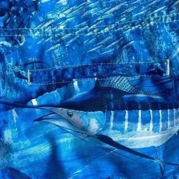 Guy Harvey Legend Marlins Camo Board Short in Royal Blue size 36 - Picture 5 of 6